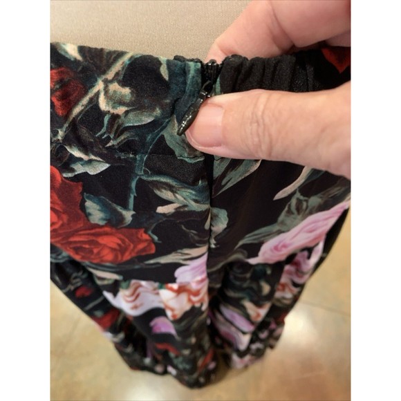 Maxi Skirt Dark Floral Paneled Sz S/M Festivals Fairy Rose Boho Hippie 70’s - Picture 5 of 8